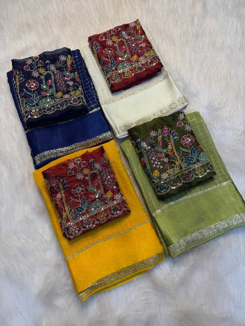 Viscouse Crushed Georgette Saree