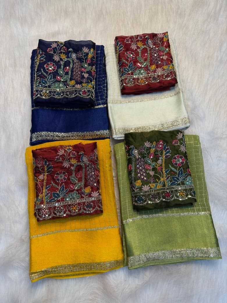 Viscouse Crushed Georgette Saree