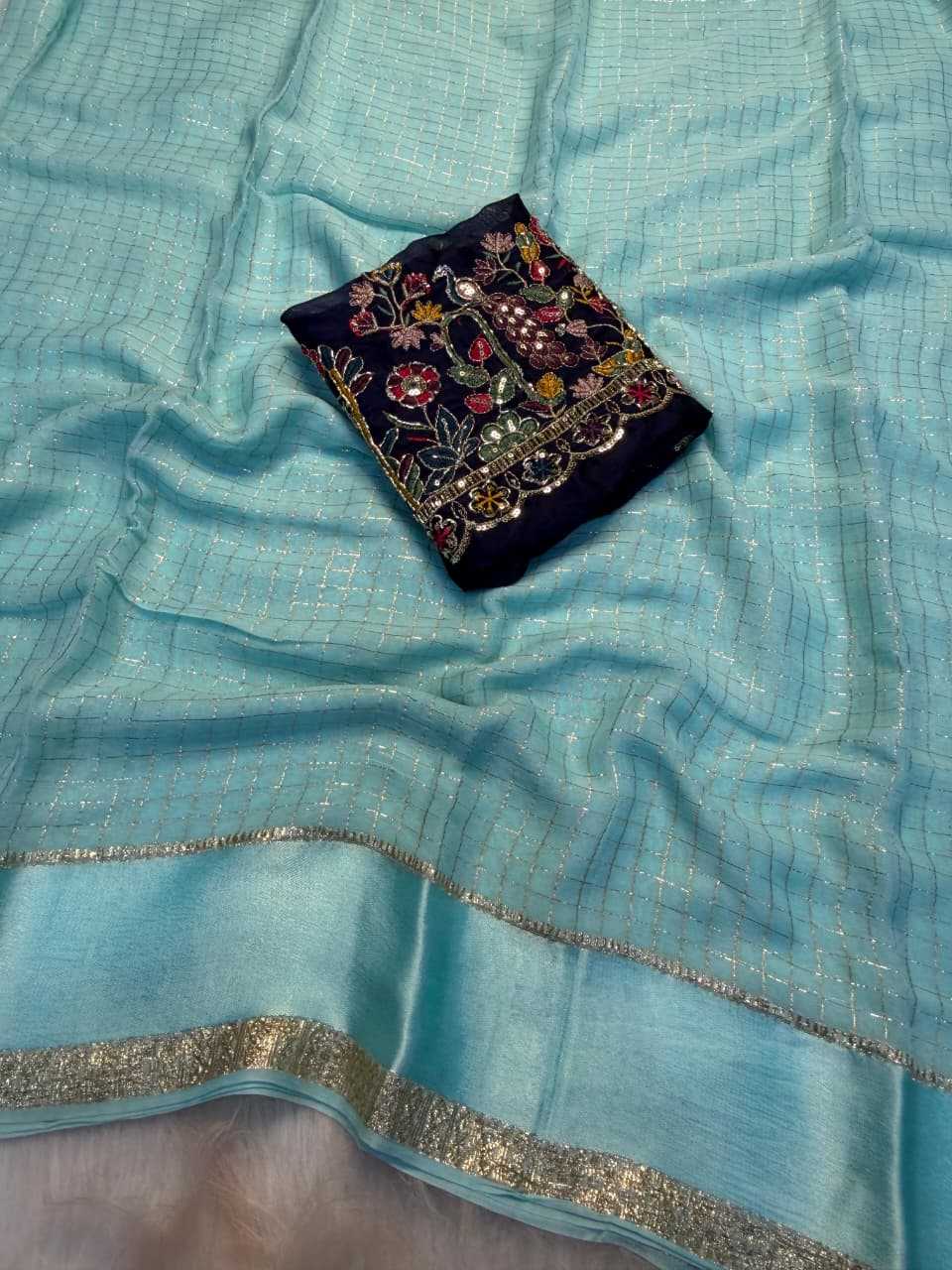 Viscouse Crushed Georgette Saree