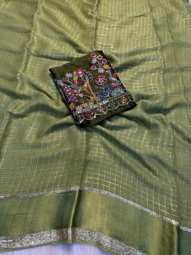 Viscouse Crushed Georgette Saree