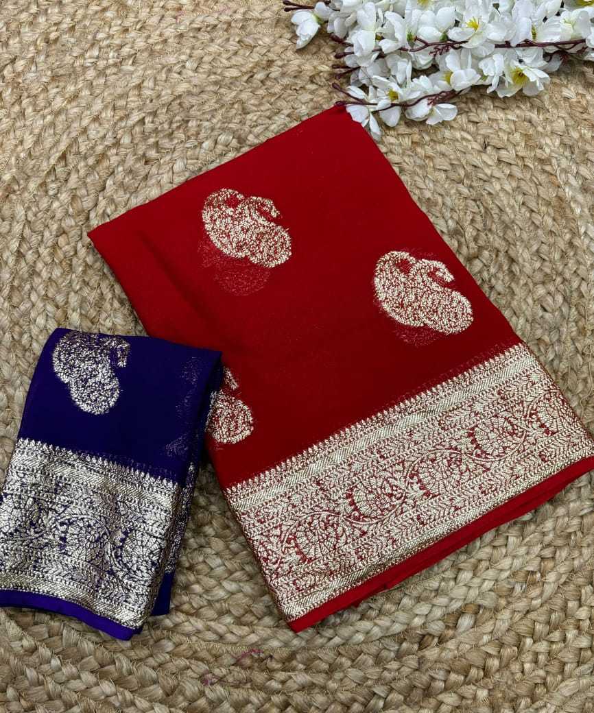 Pure Viscos Georgette Saree