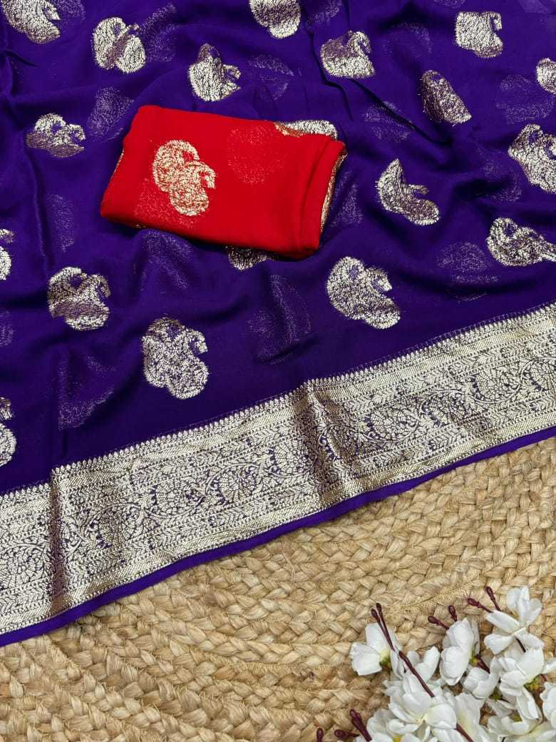 Pure Viscos Georgette Saree