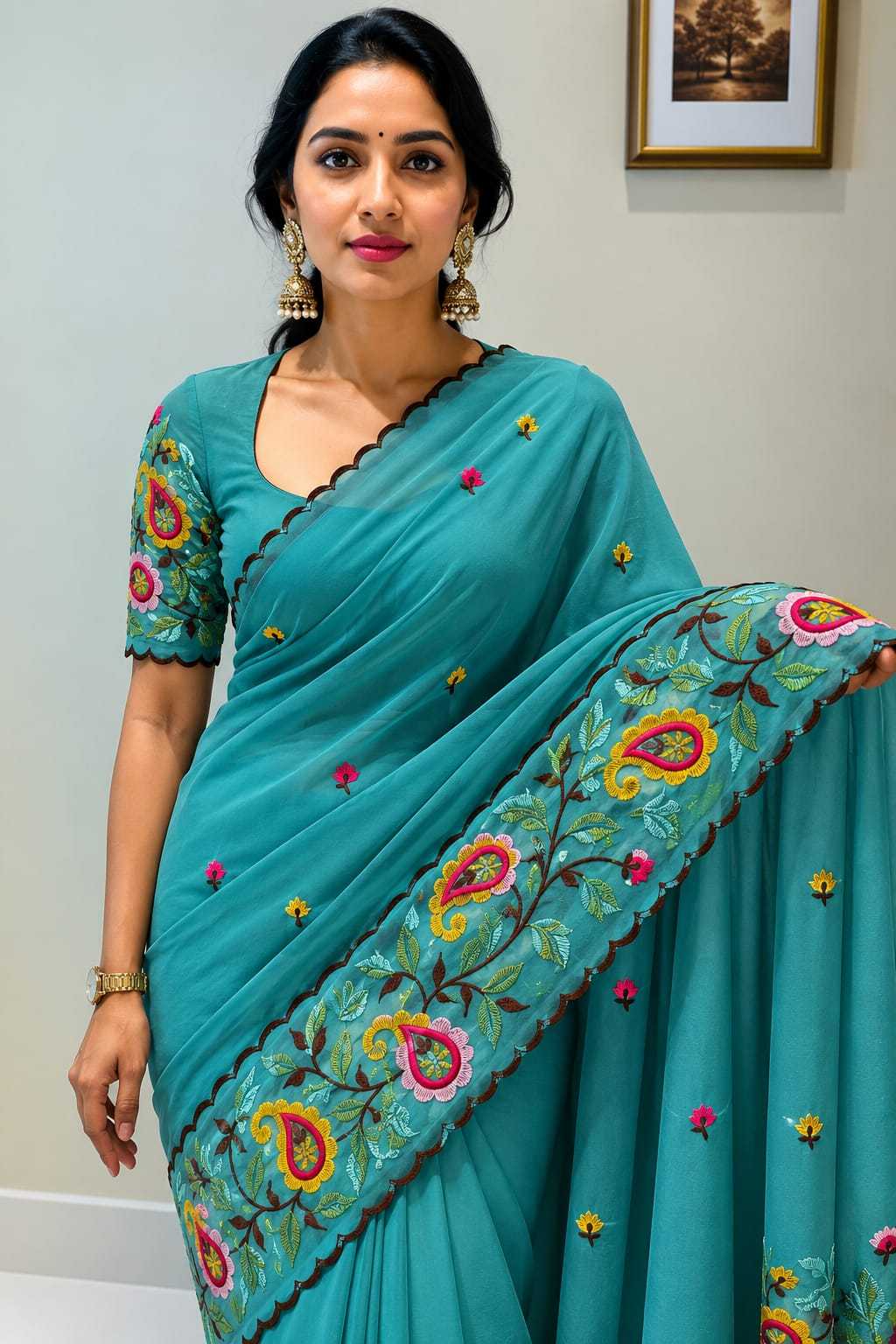 Ekta Premium Georgette Designer Saree