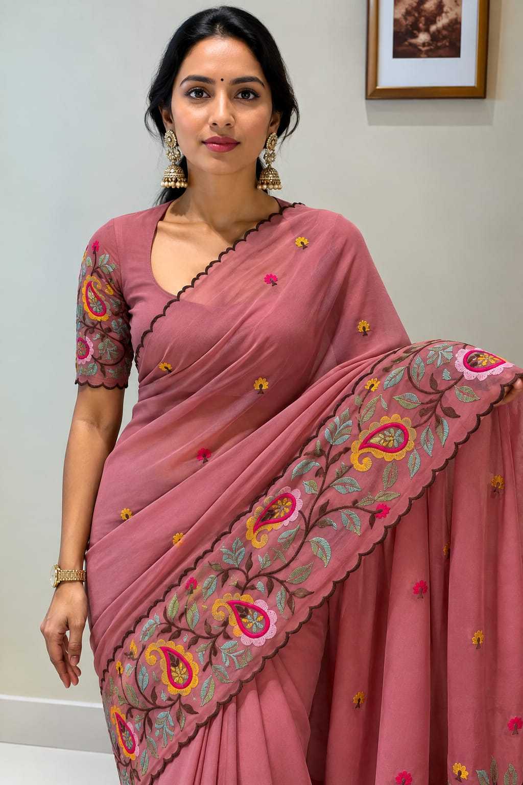 Ekta Premium Georgette Designer Saree
