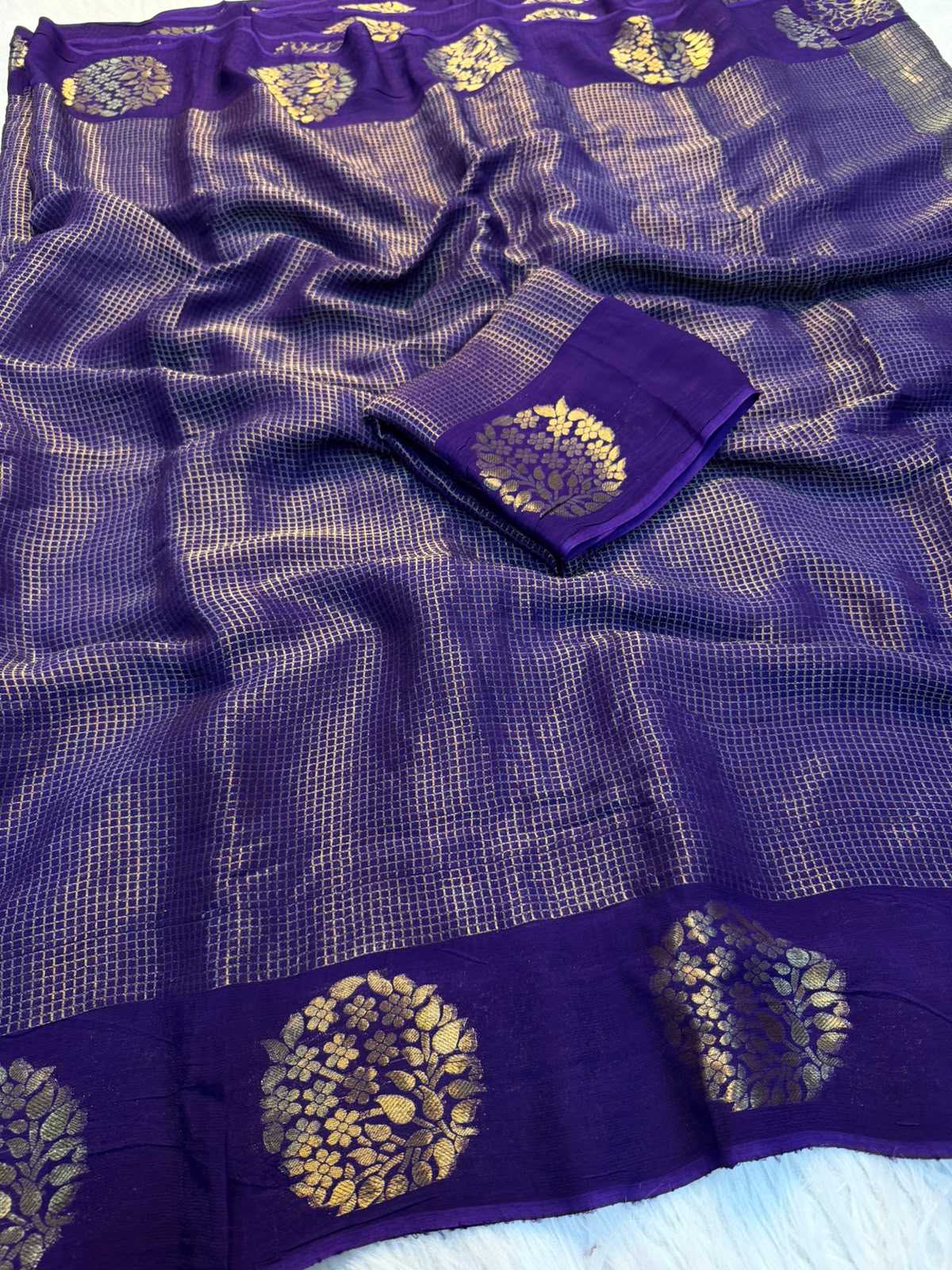 Eshani Premium Georgette Designer Saree in Purple