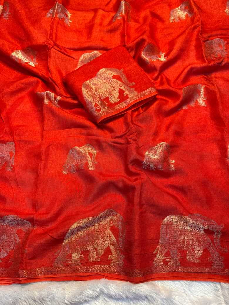 Pure Viscos Butta Saree