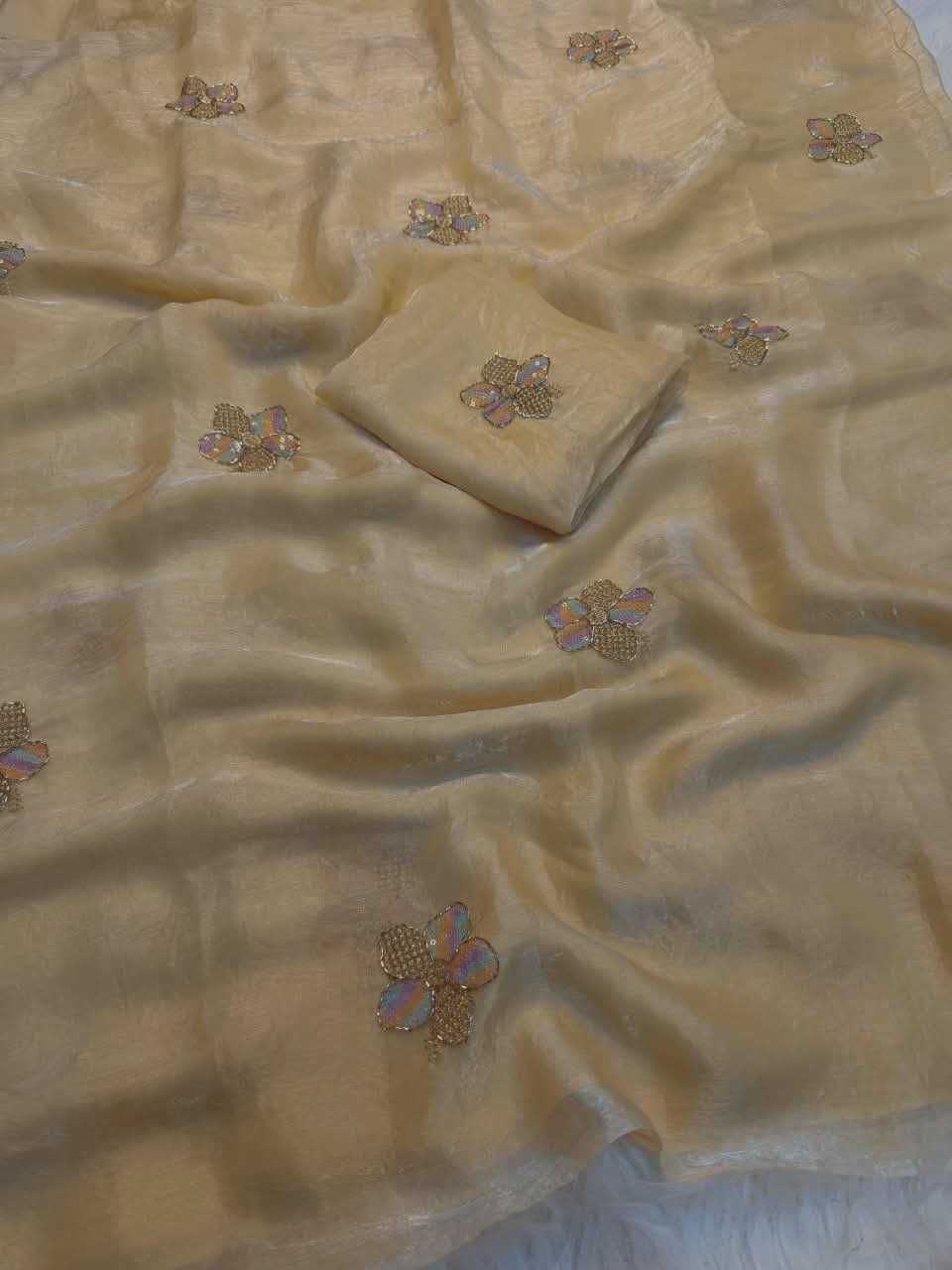 Peacock Satin Designer Saree
