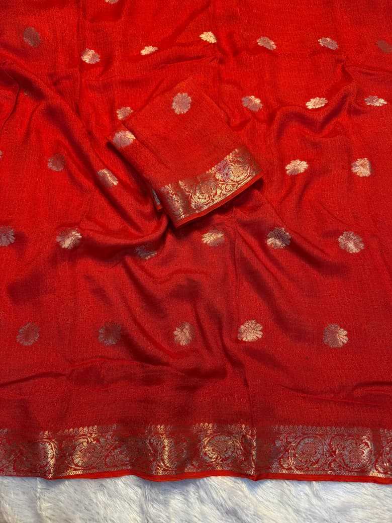Pure Viscos Butta Saree