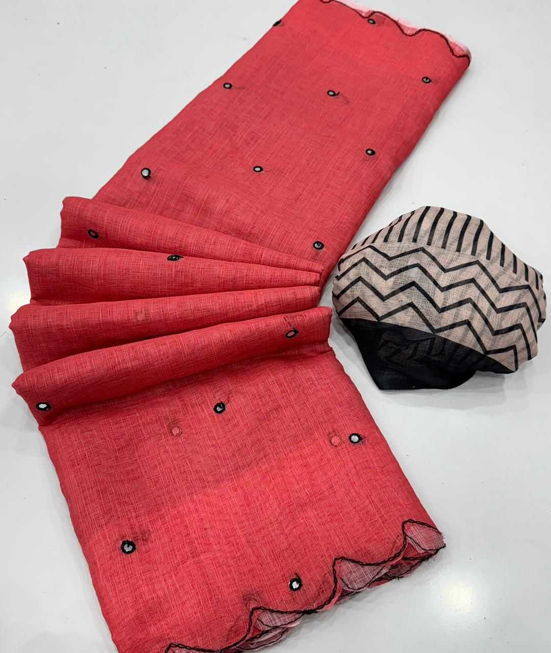 Linen Designer Saree