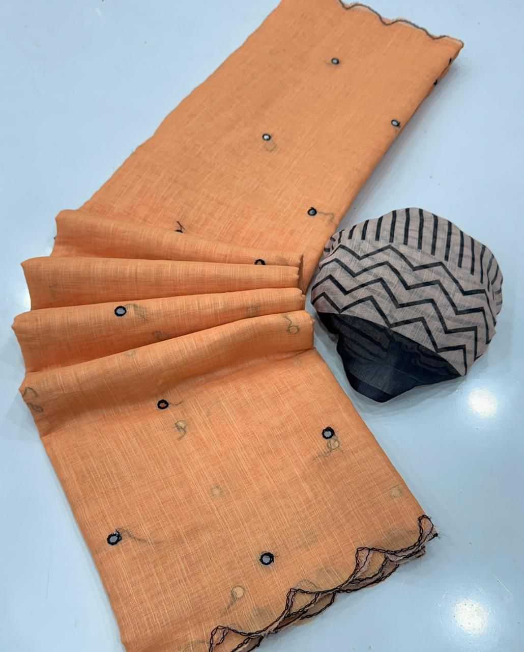 Linen Designer Saree