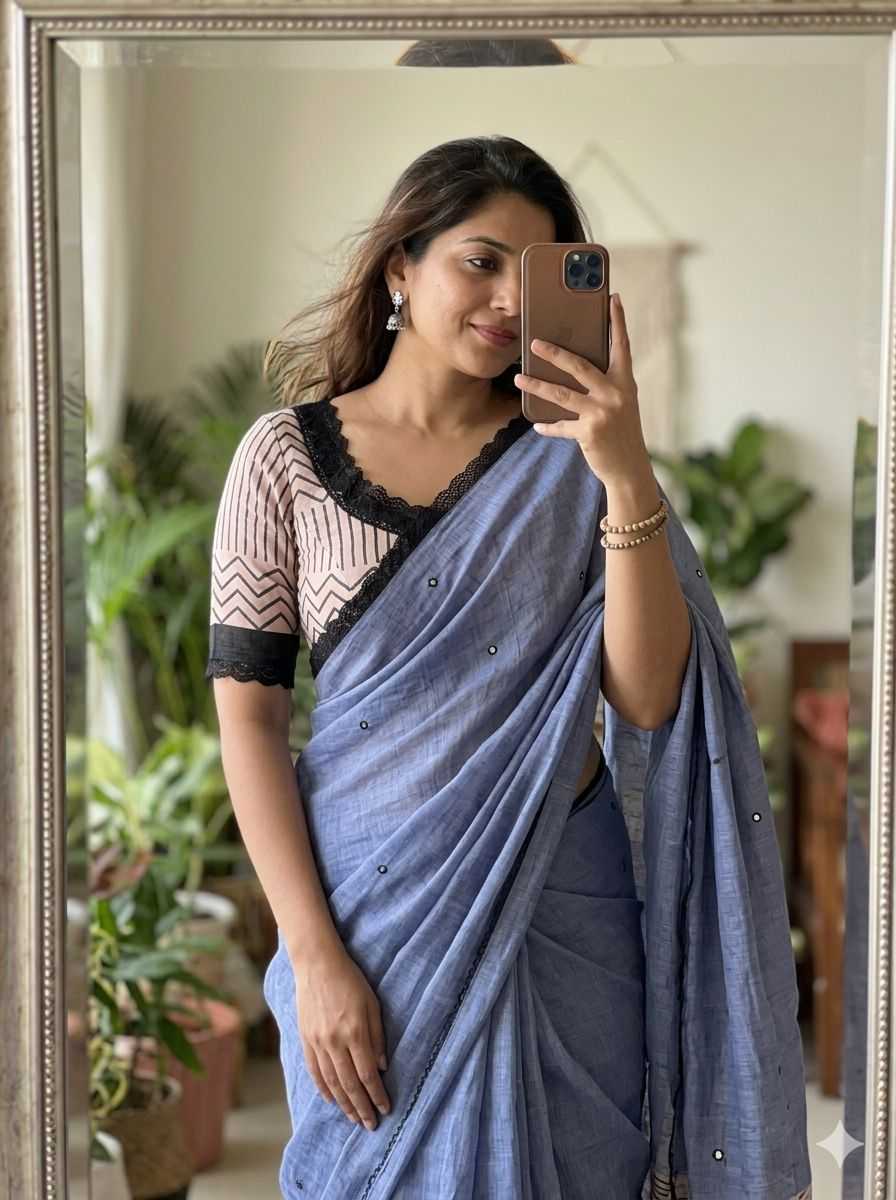 Linen Designer Saree