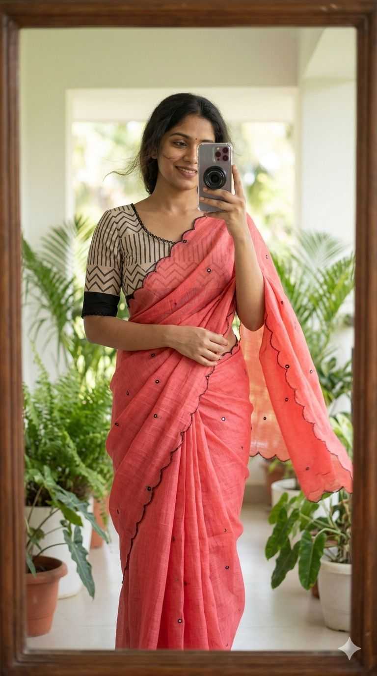 Linen Designer Saree