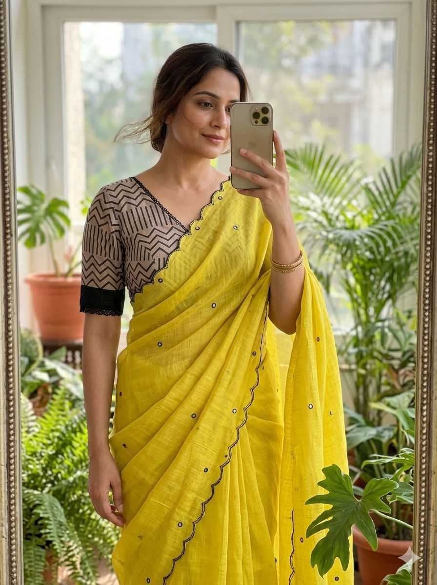 Linen Designer Saree
