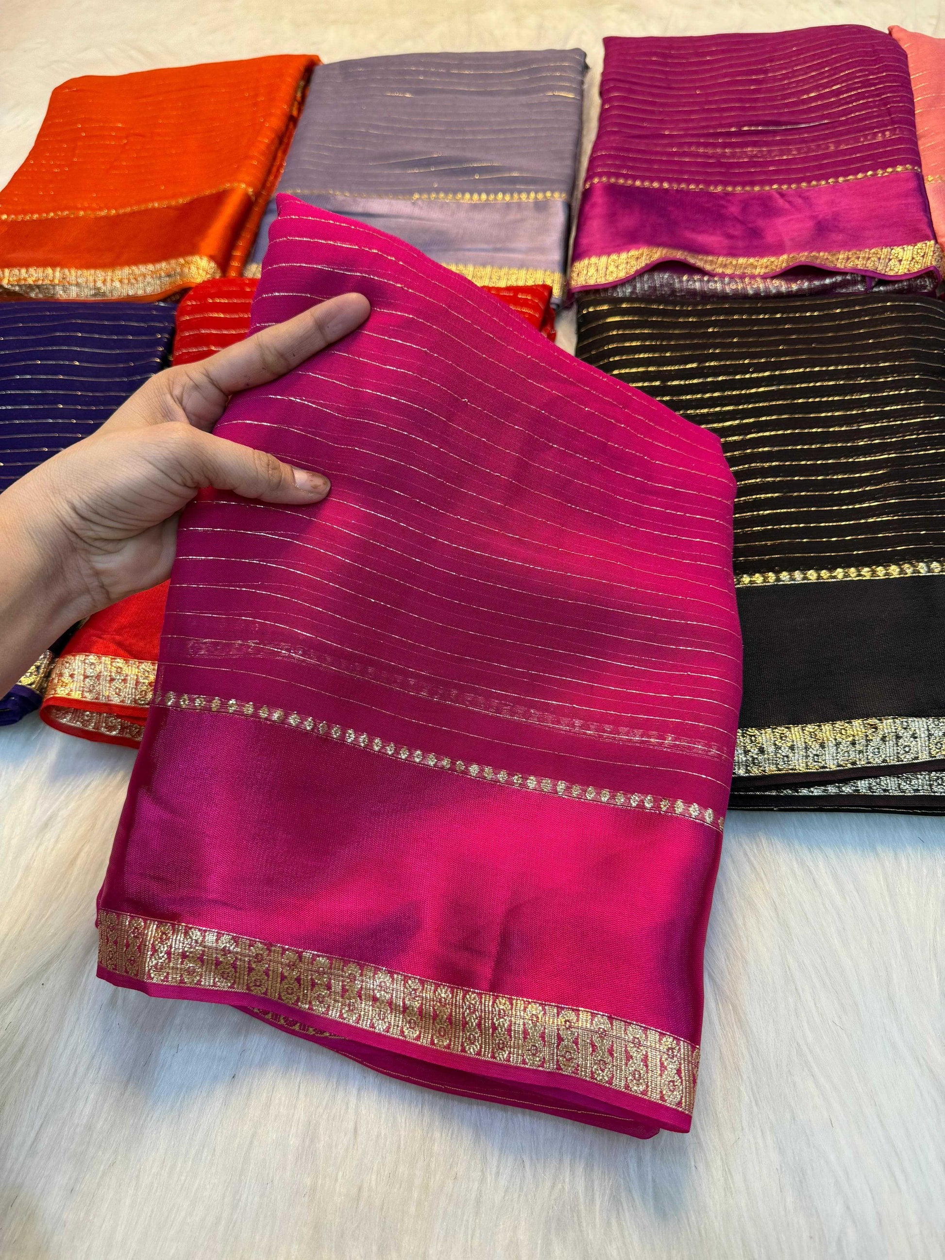Viscouse Crushed Georgette Designer Saree