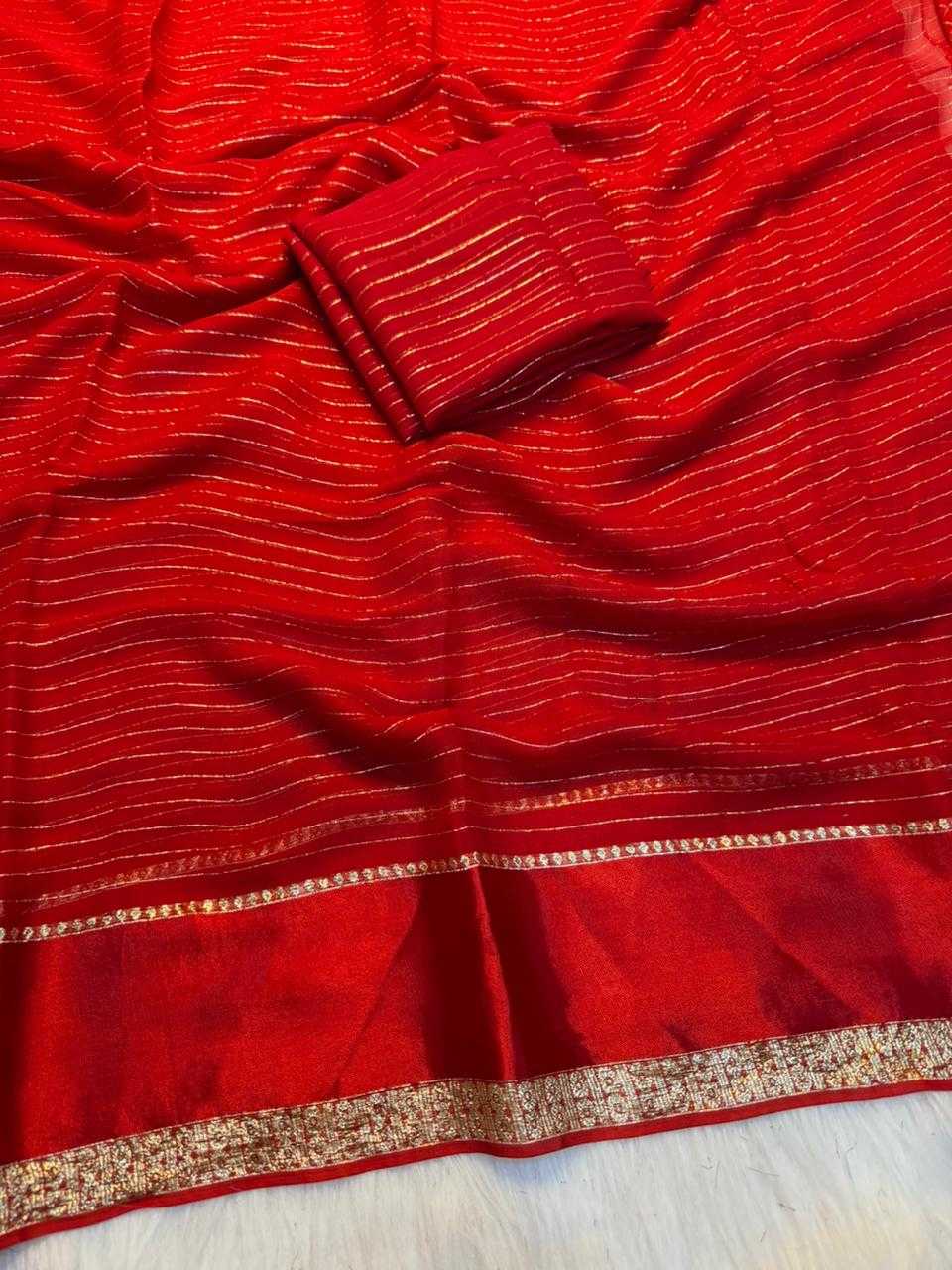 Viscouse Crushed Georgette Designer Saree