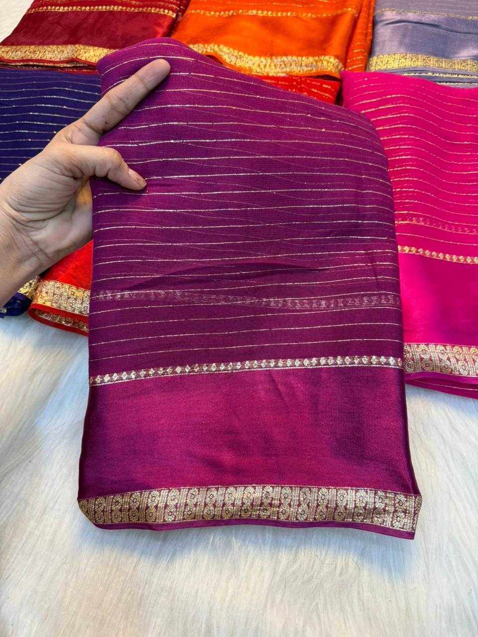 Viscouse Crushed Georgette Designer Saree
