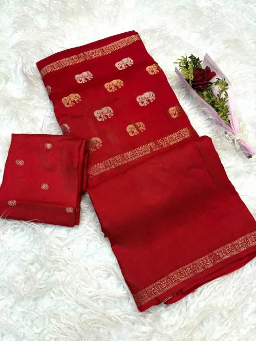 Shree Golden Dola Silk Soft Saree