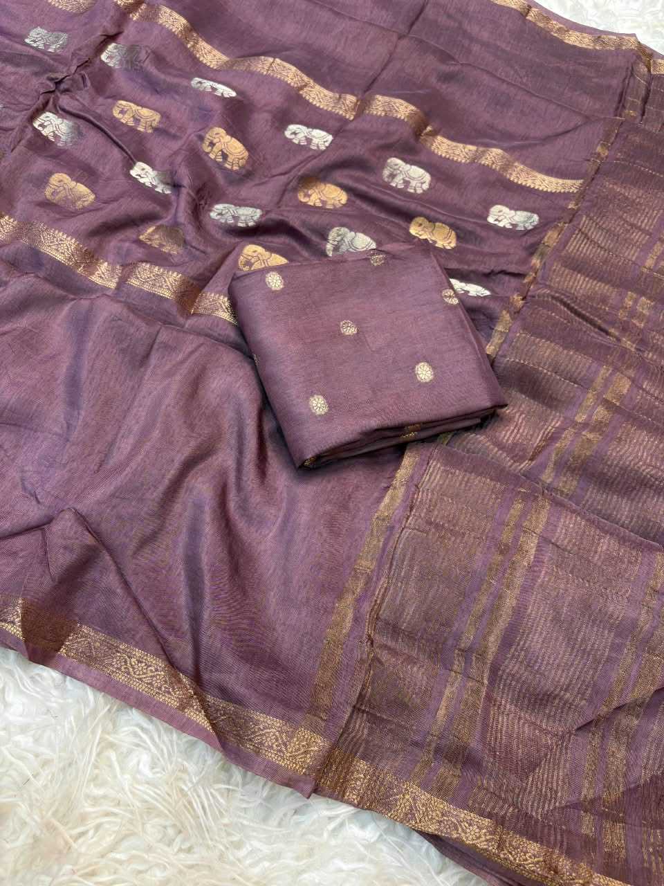 Shree Golden Dola Silk Soft Saree