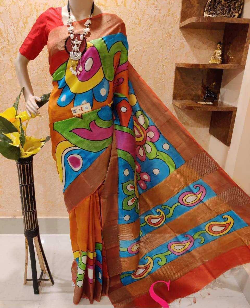 Linen Printed Saree in Grey