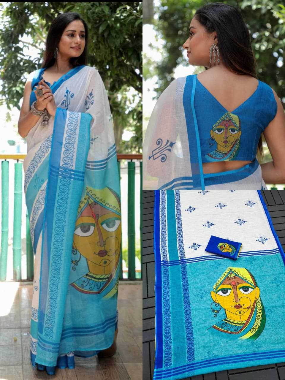 Linen Designer Saree 167
