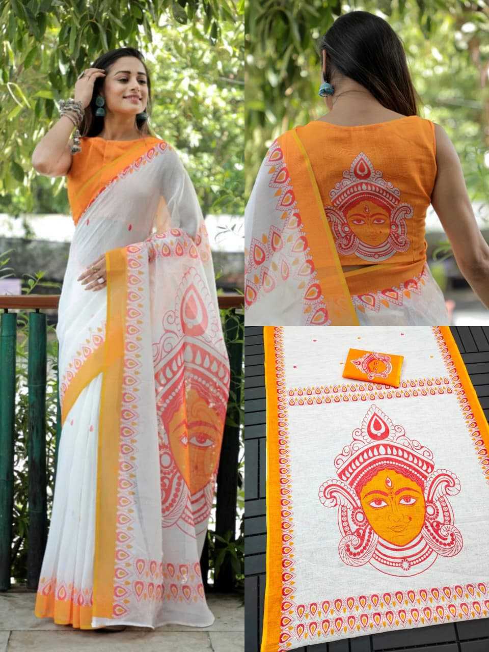 Linen Designer Saree 167
