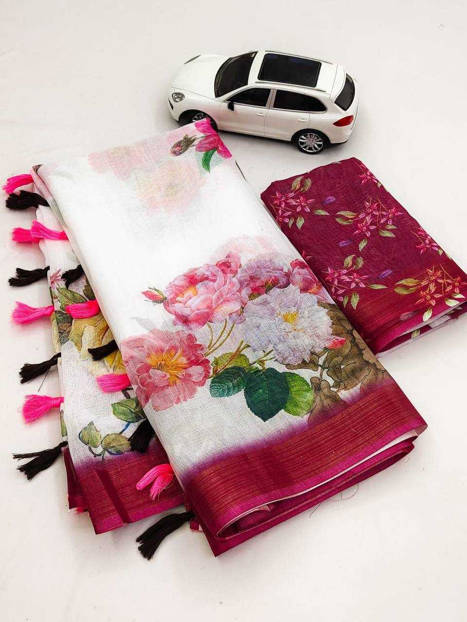 Linen Printed Saree