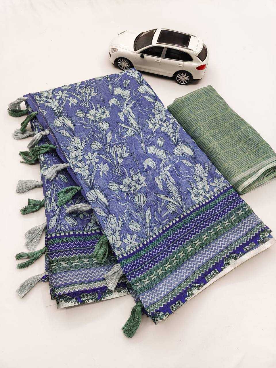 Linen Designer Saree in Pink