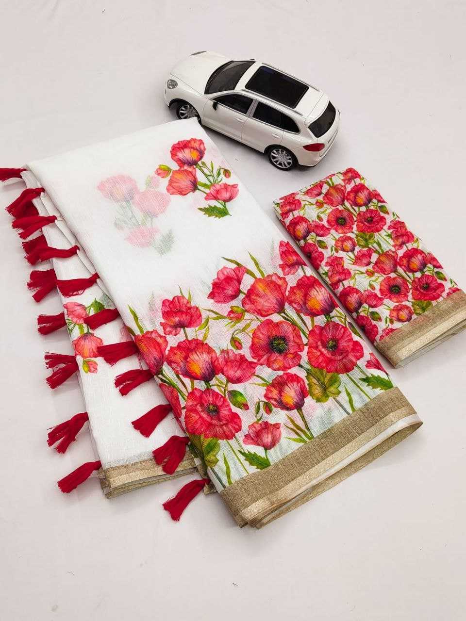 Linen Printed Saree