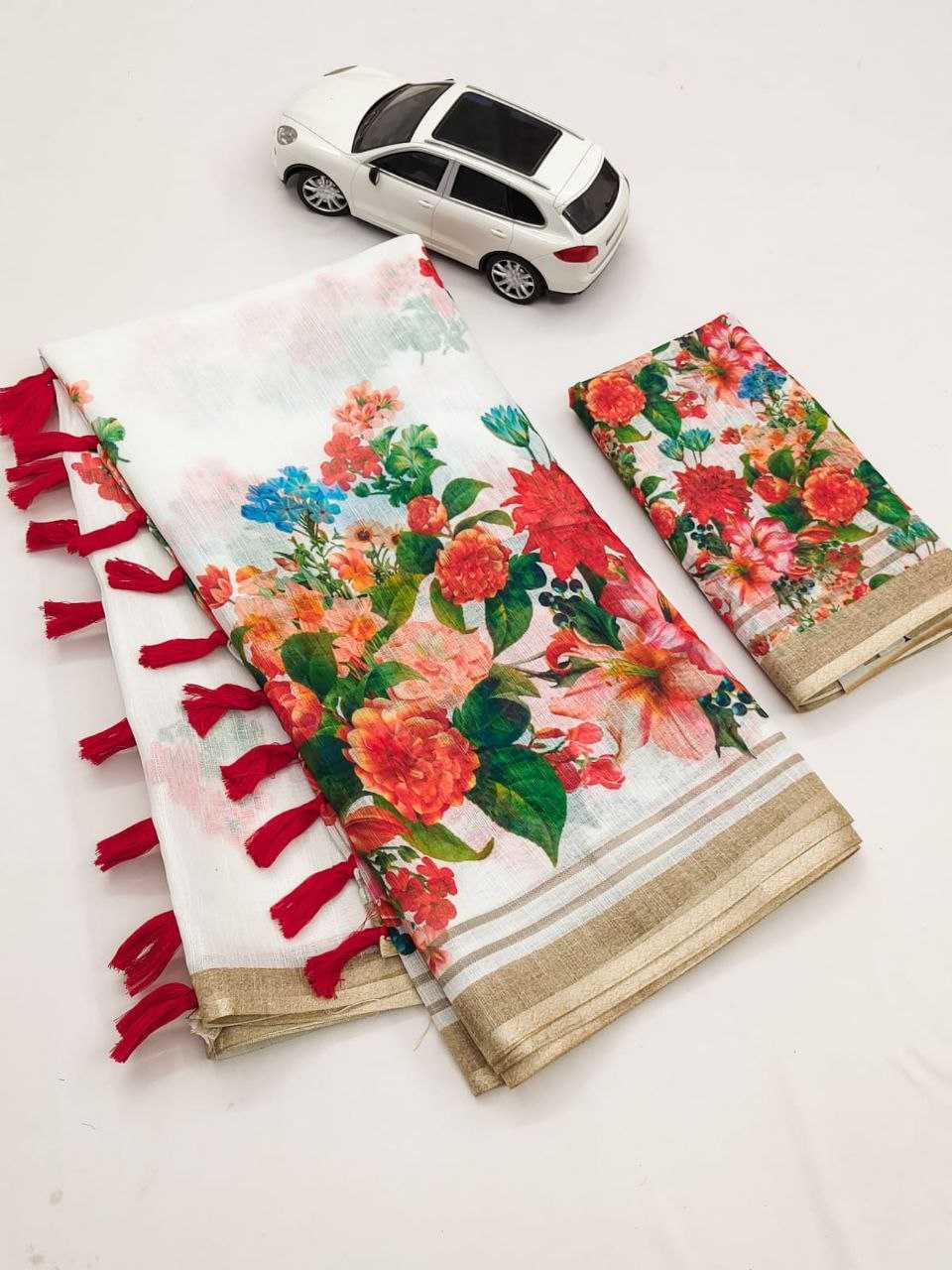 Linen Printed Saree