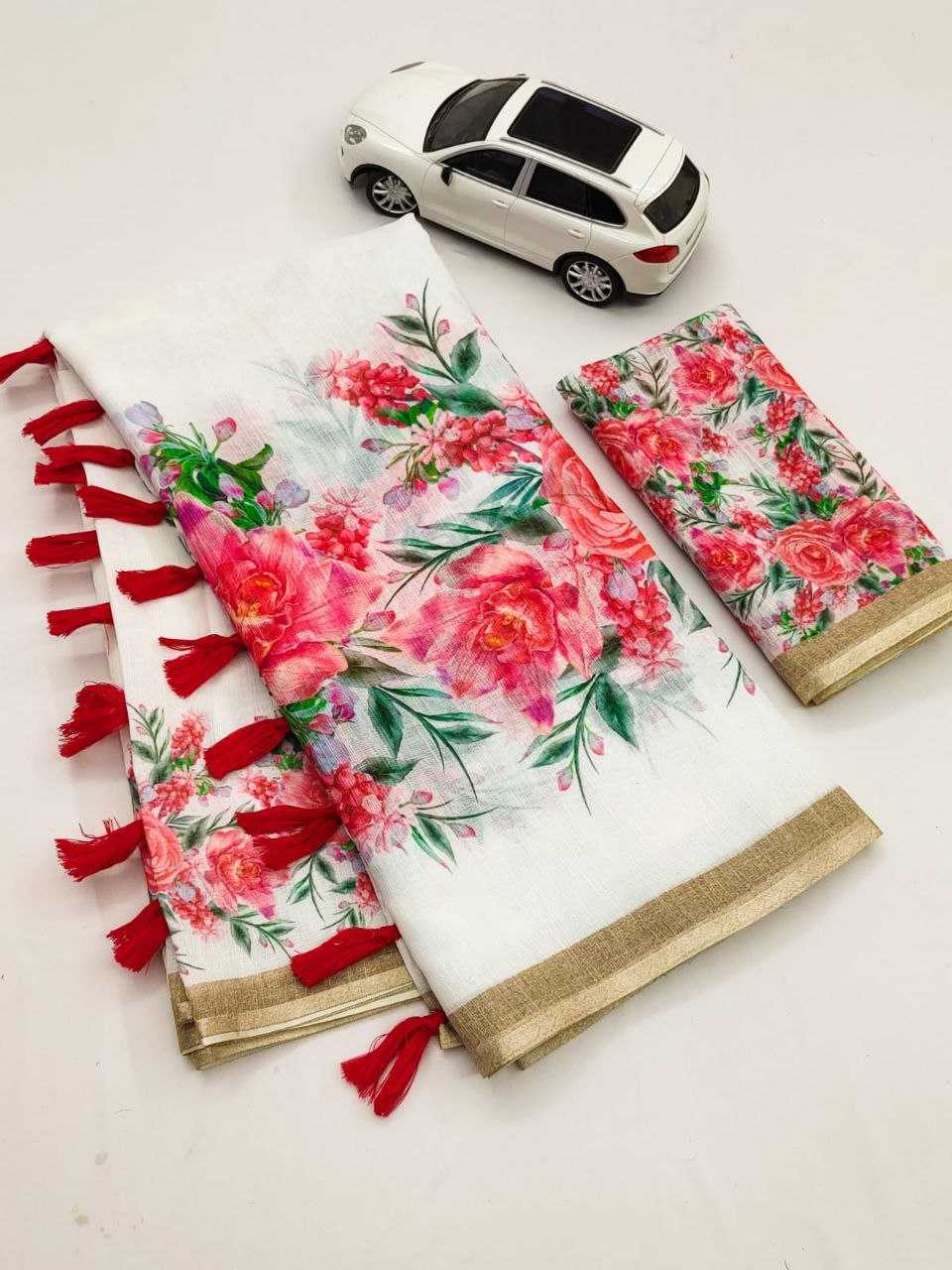 Linen Printed Saree