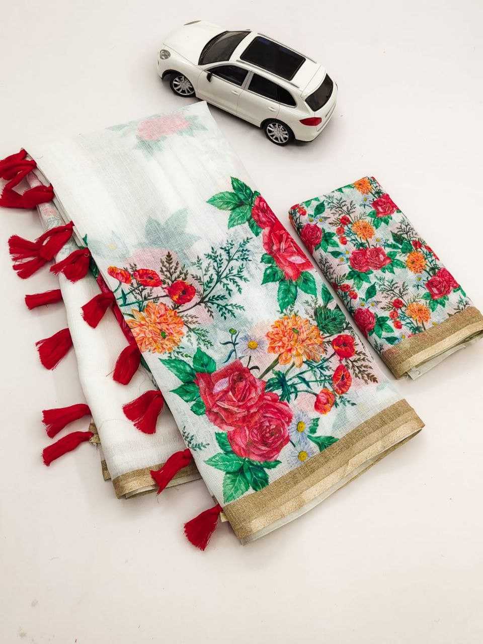 Linen Printed Saree