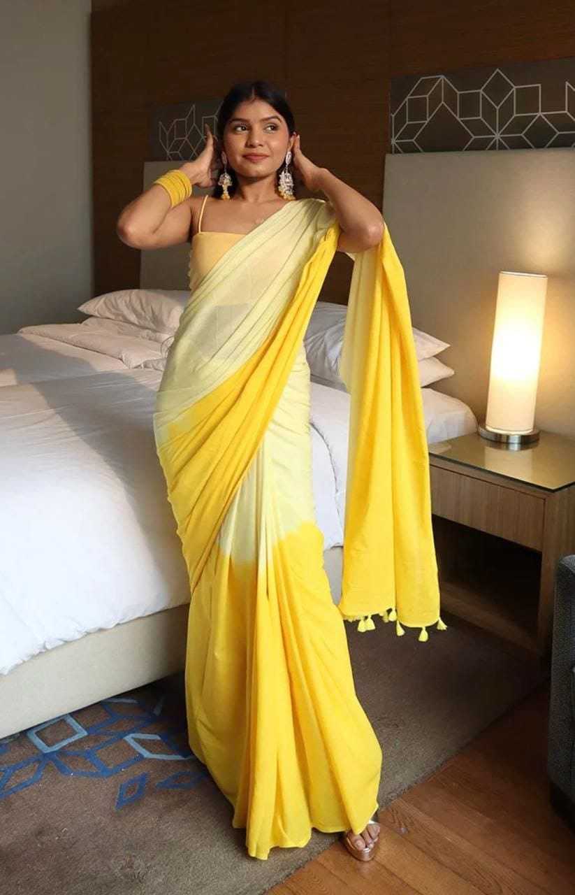 Linen Designer Saree in Rani