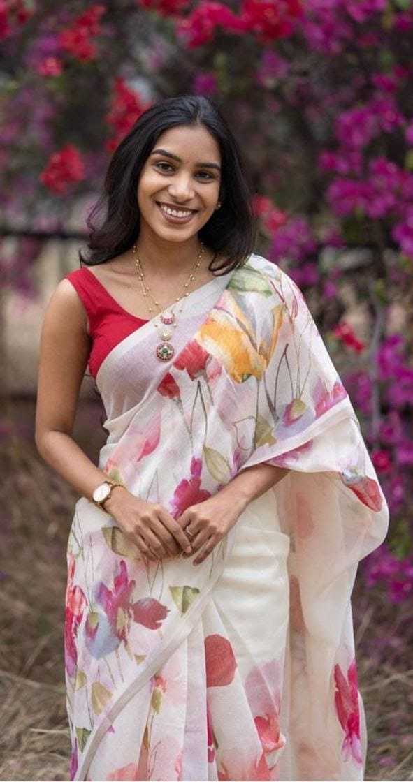 Linen Party Wear Saree