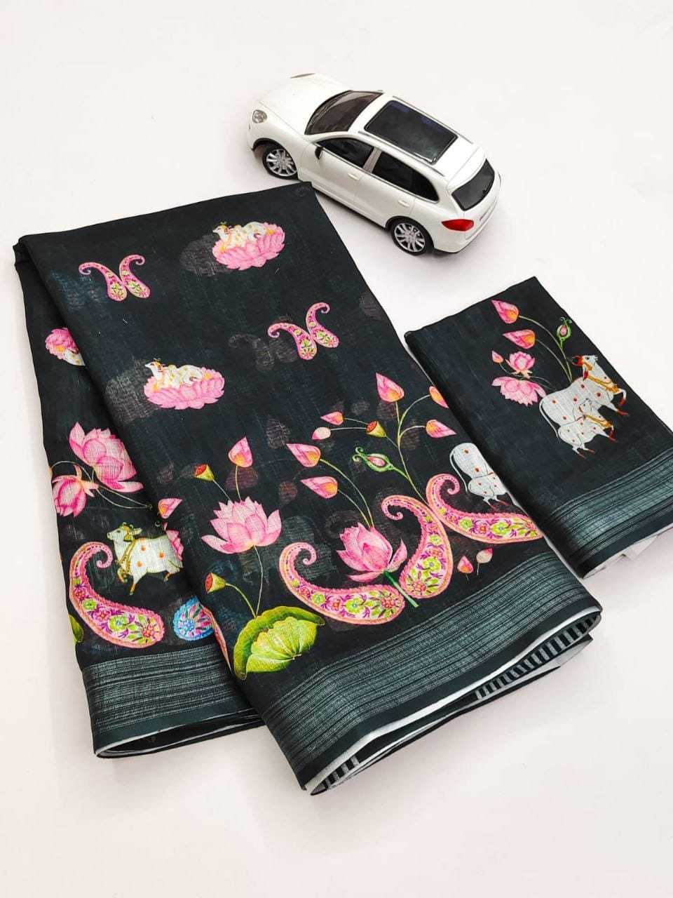 Linen Printed Saree