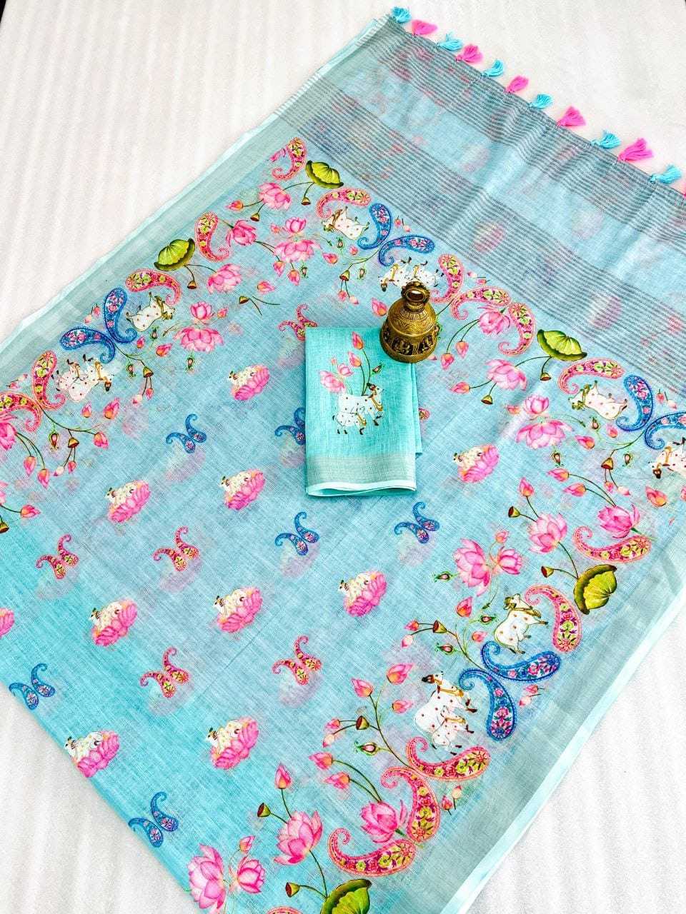 Linen Printed Saree