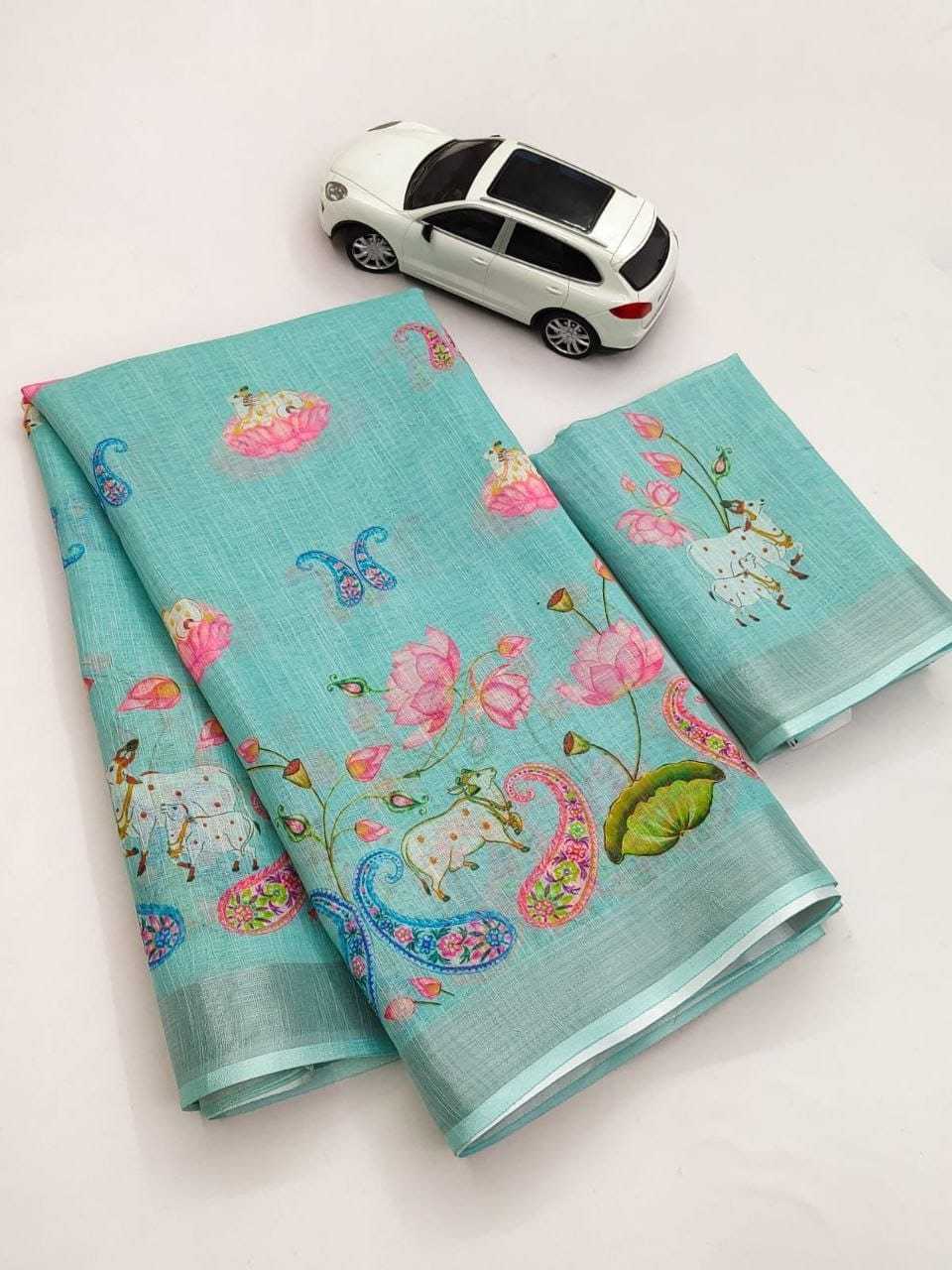 Linen Printed Saree