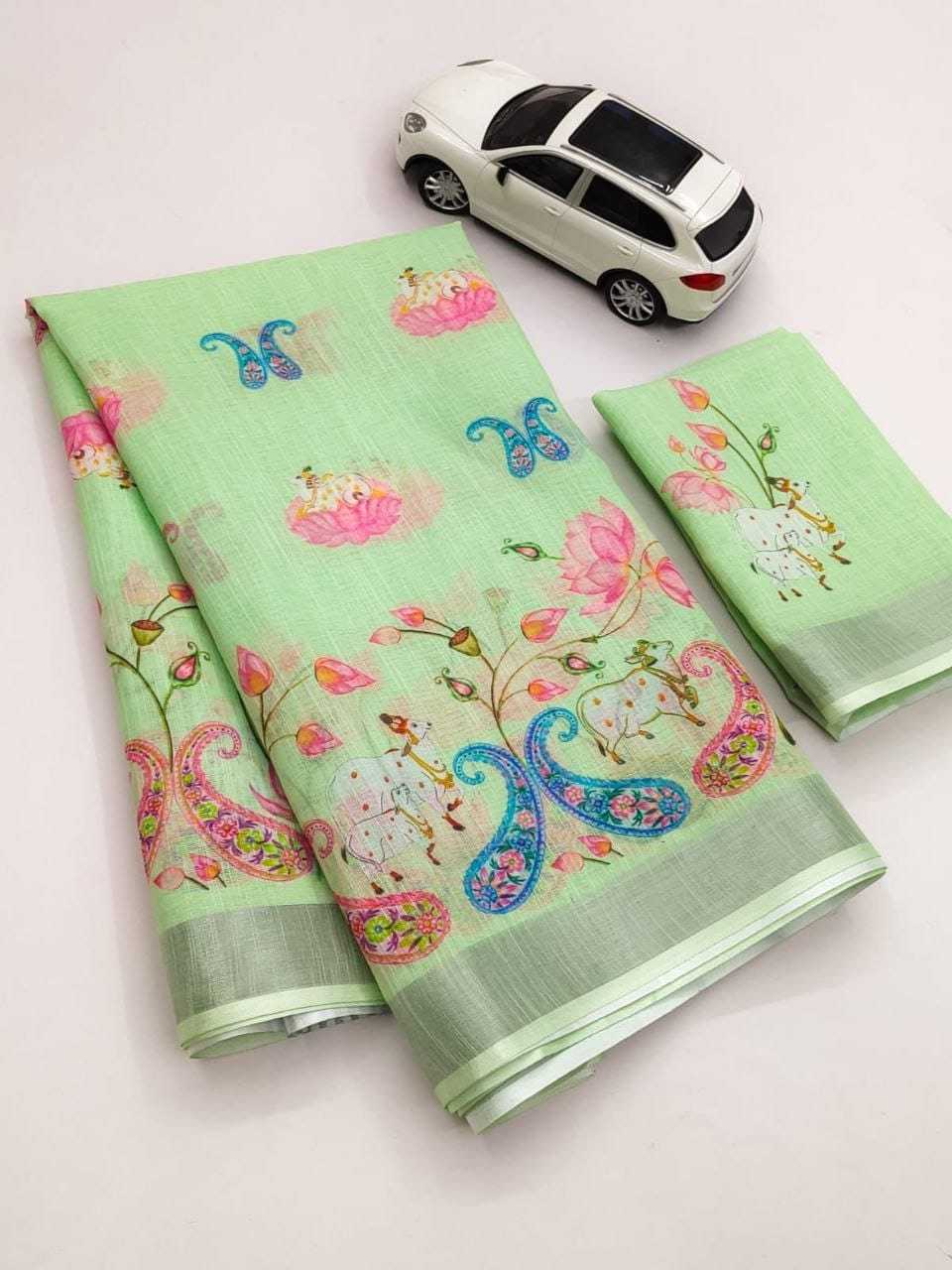 Linen Printed Saree
