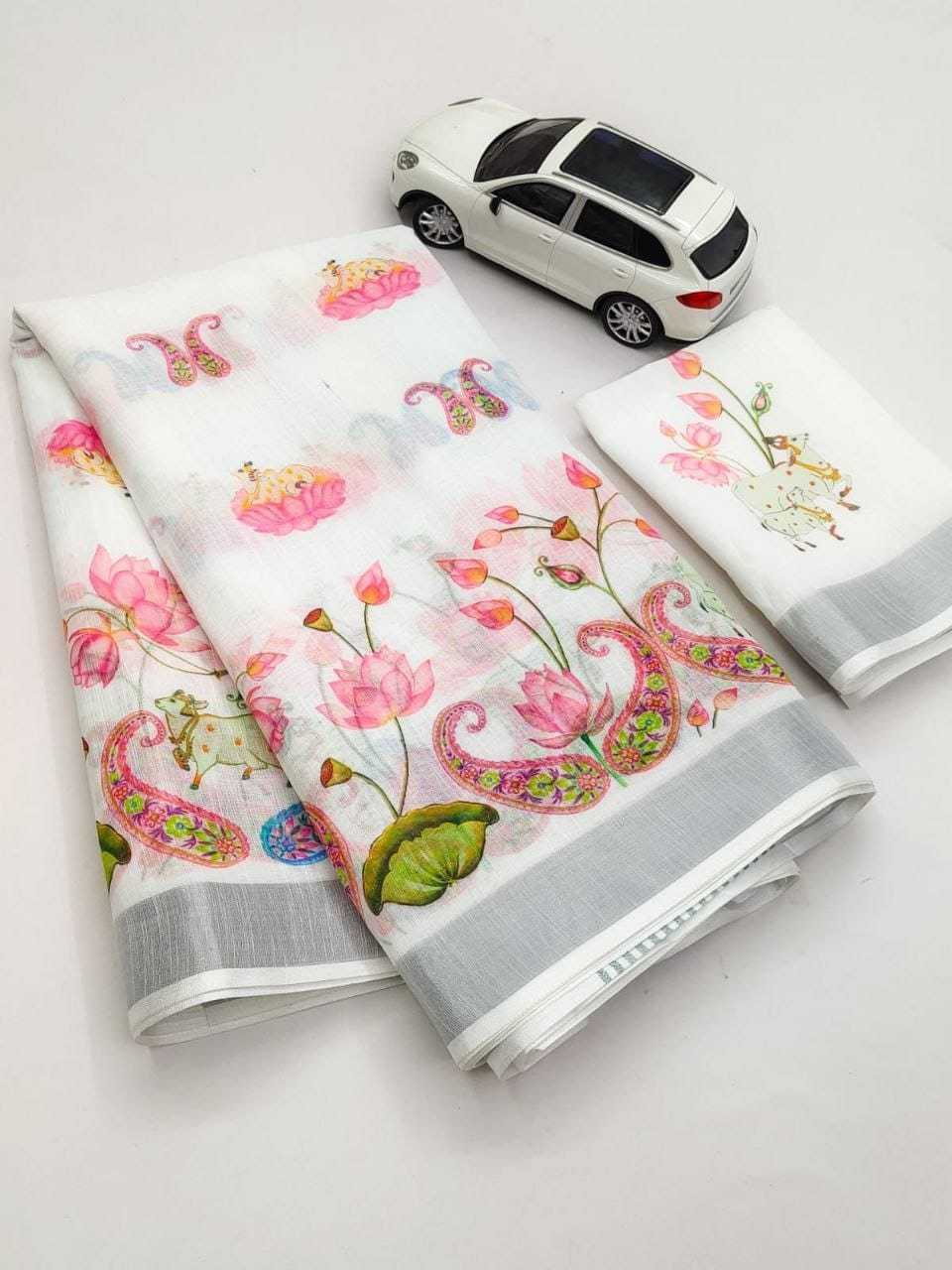 Linen Printed Saree