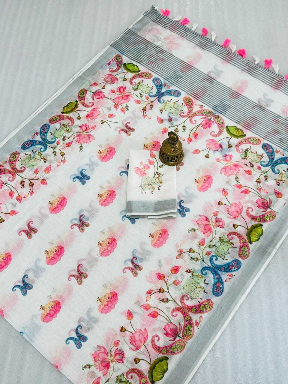 Linen Printed Saree