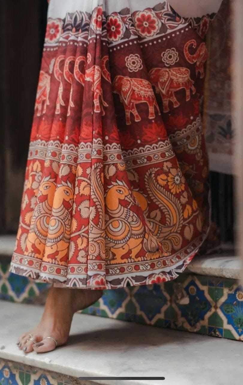 Linen Designer Saree in Peach