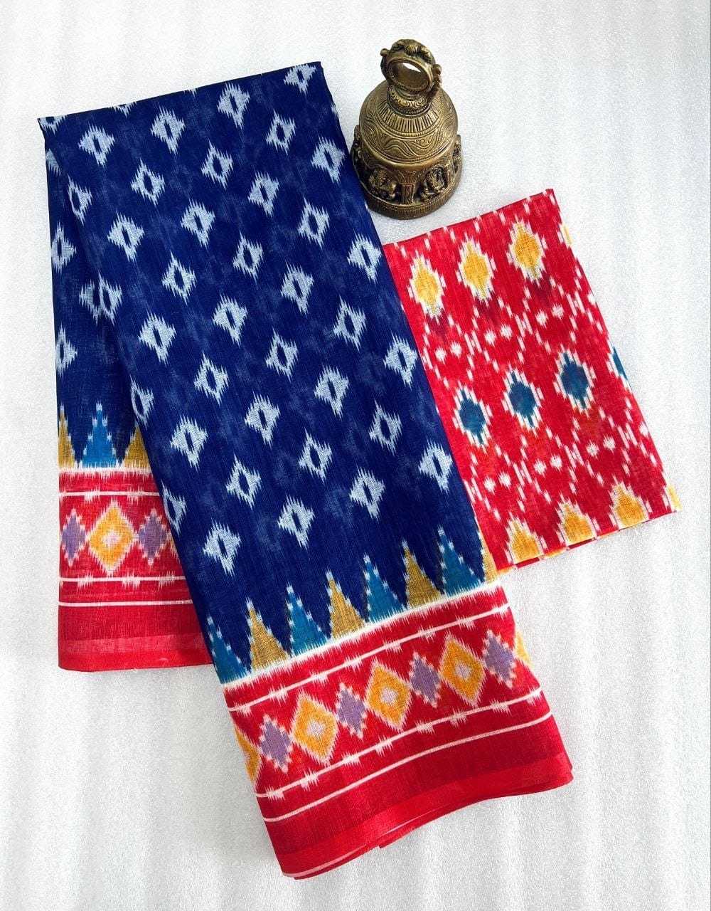 Linen Designer Saree in Morpich