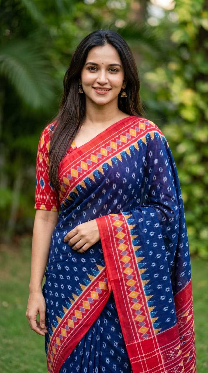 Linen Designer Saree in Morpich