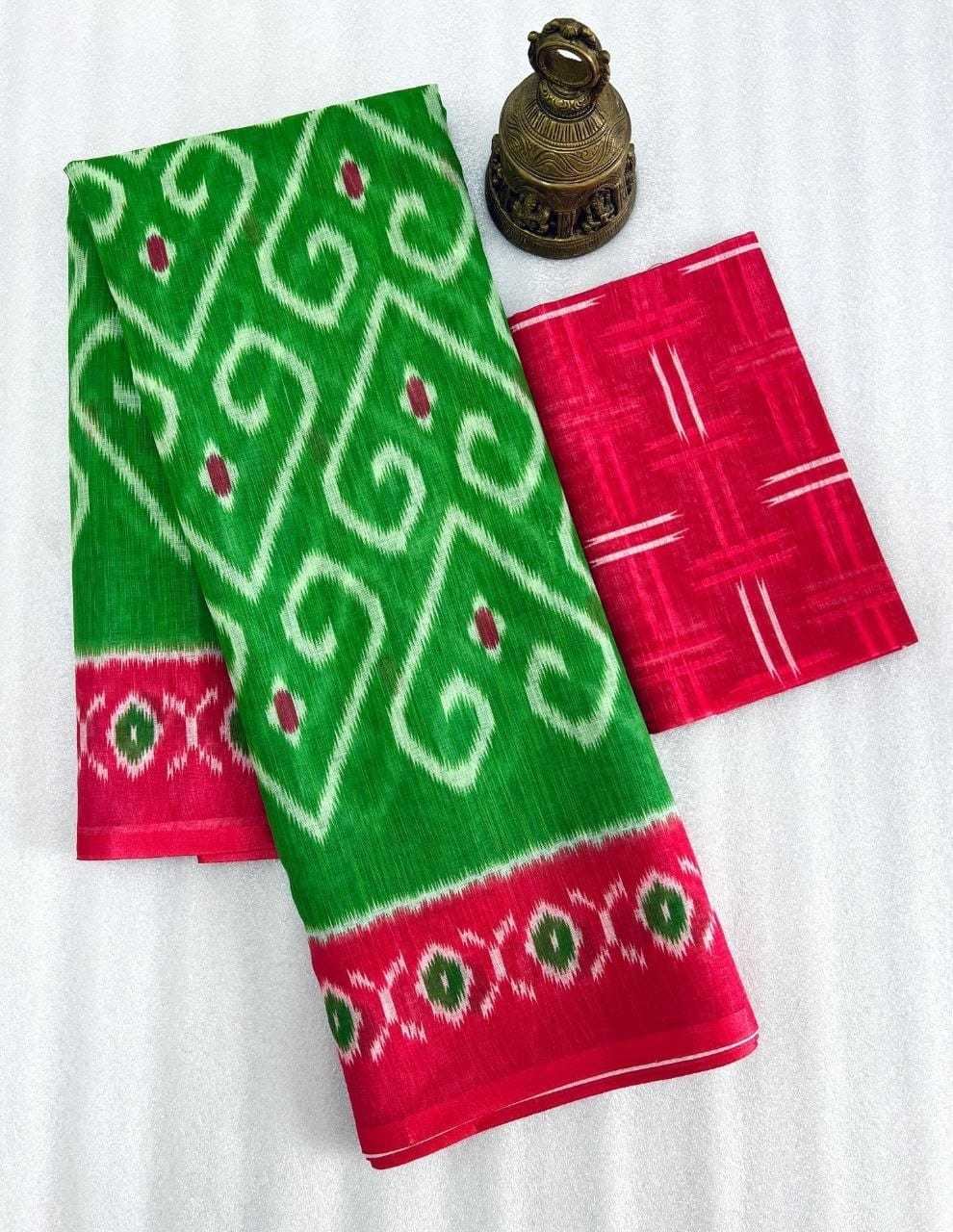 Linen Designer Saree in Morpich
