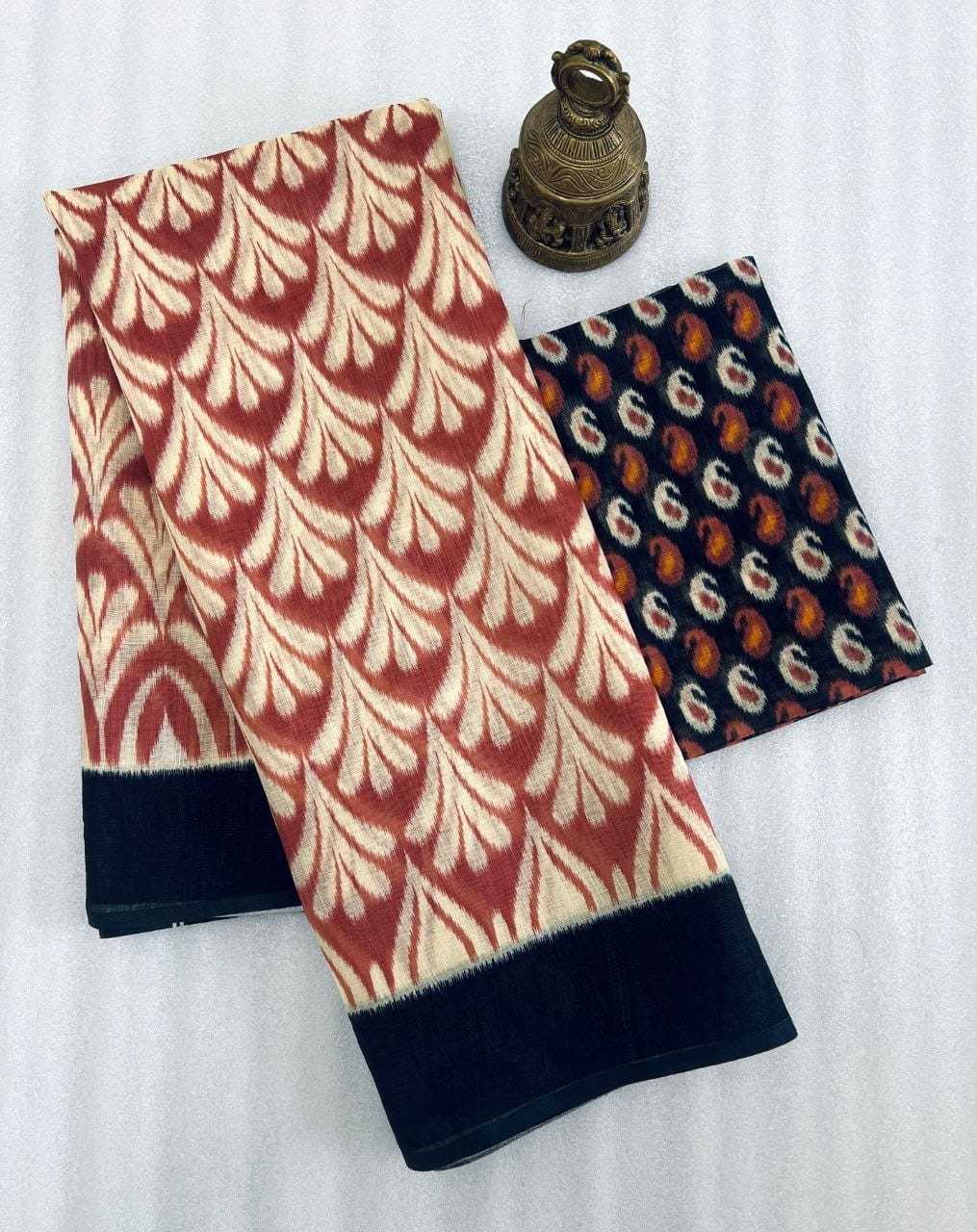 Linen Designer Saree in Morpich