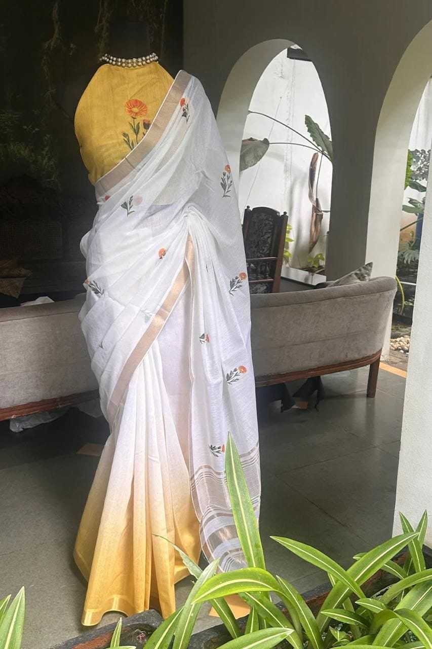 Linen Printed Saree 611