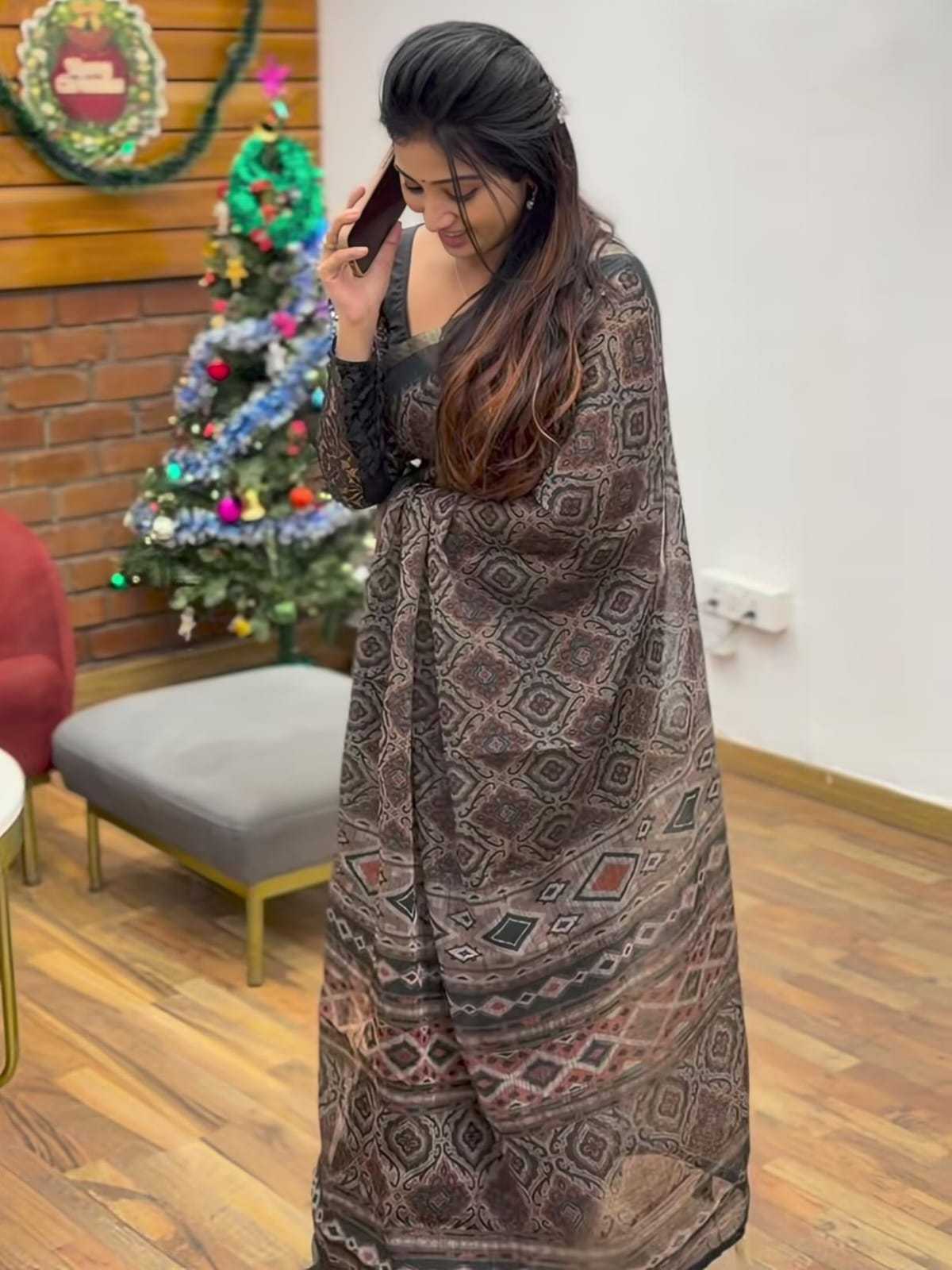 Linen Printed Saree