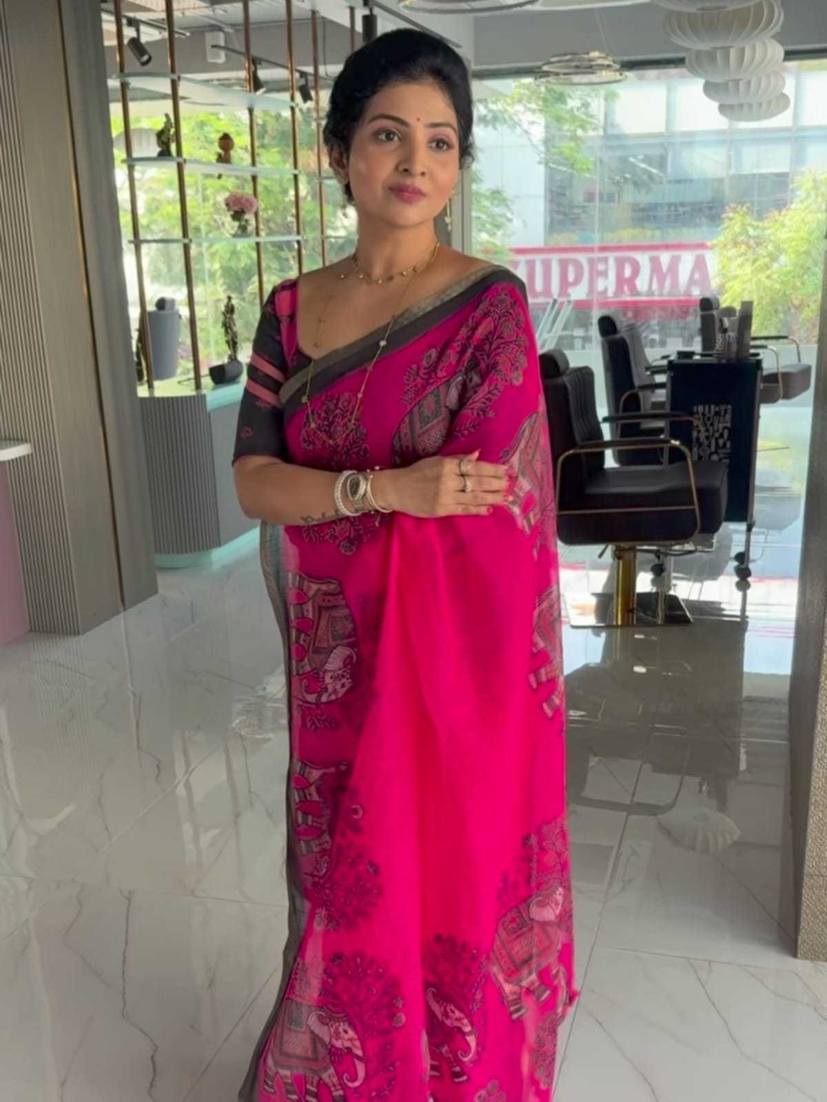 Linen Printed Saree