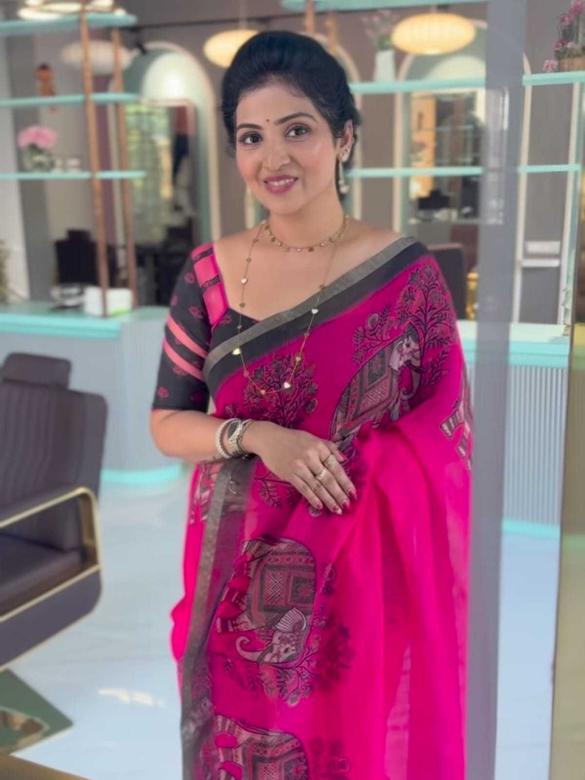 Linen Printed Saree