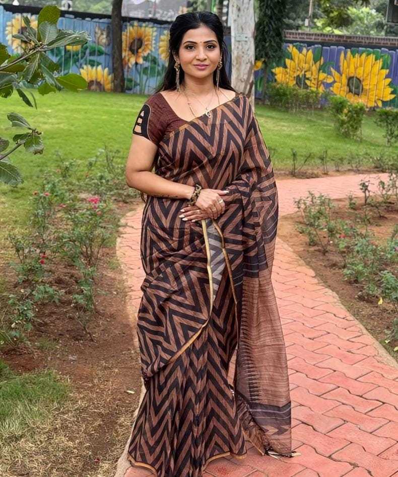 Linen Printed Saree
