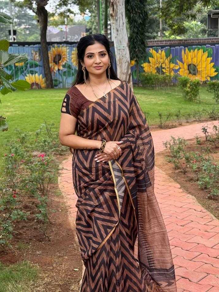 Linen Printed Saree